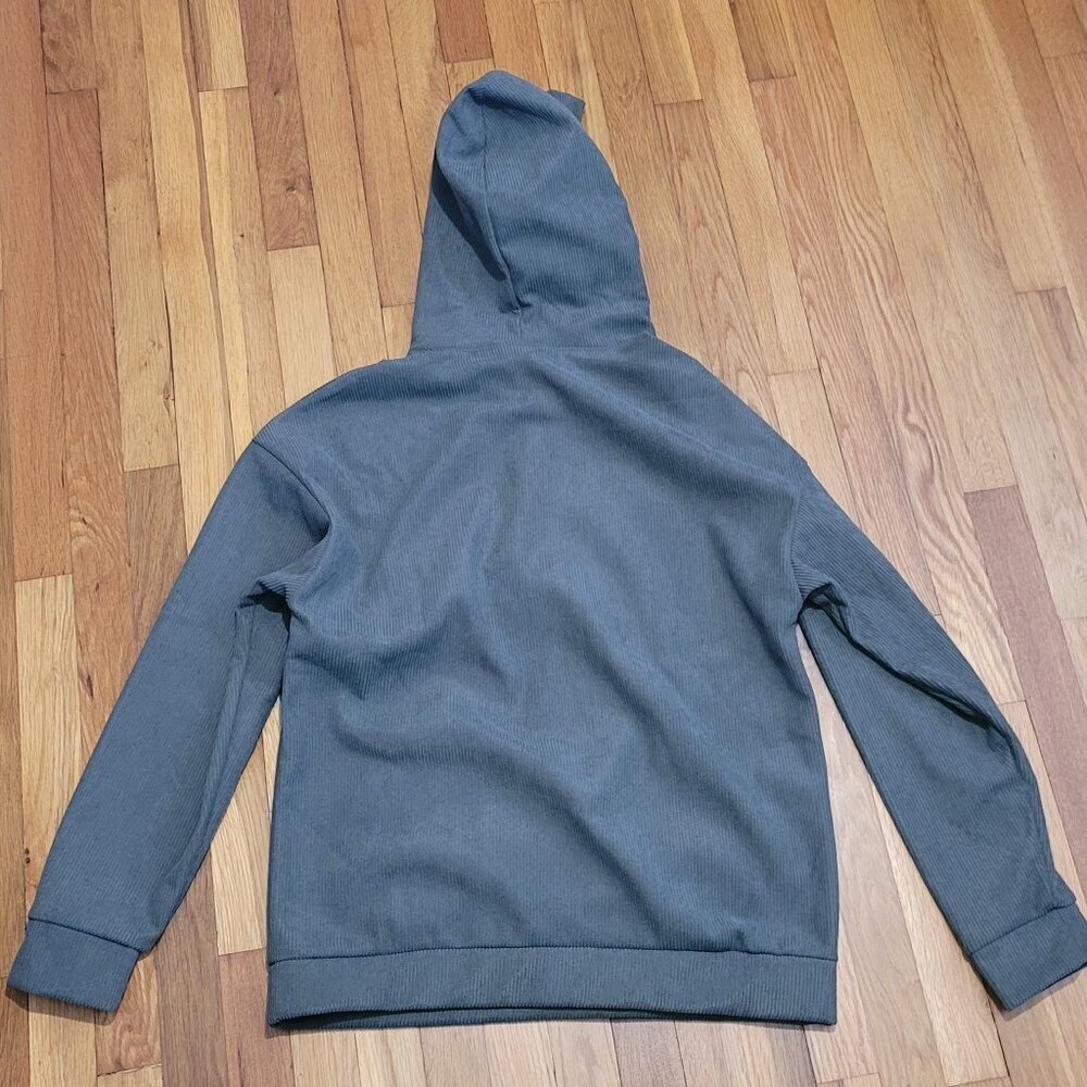 Members Only Corduroy Pullover Hoodie Heavy Sage Green Men's Medium M Like New - Picture 7 of 7